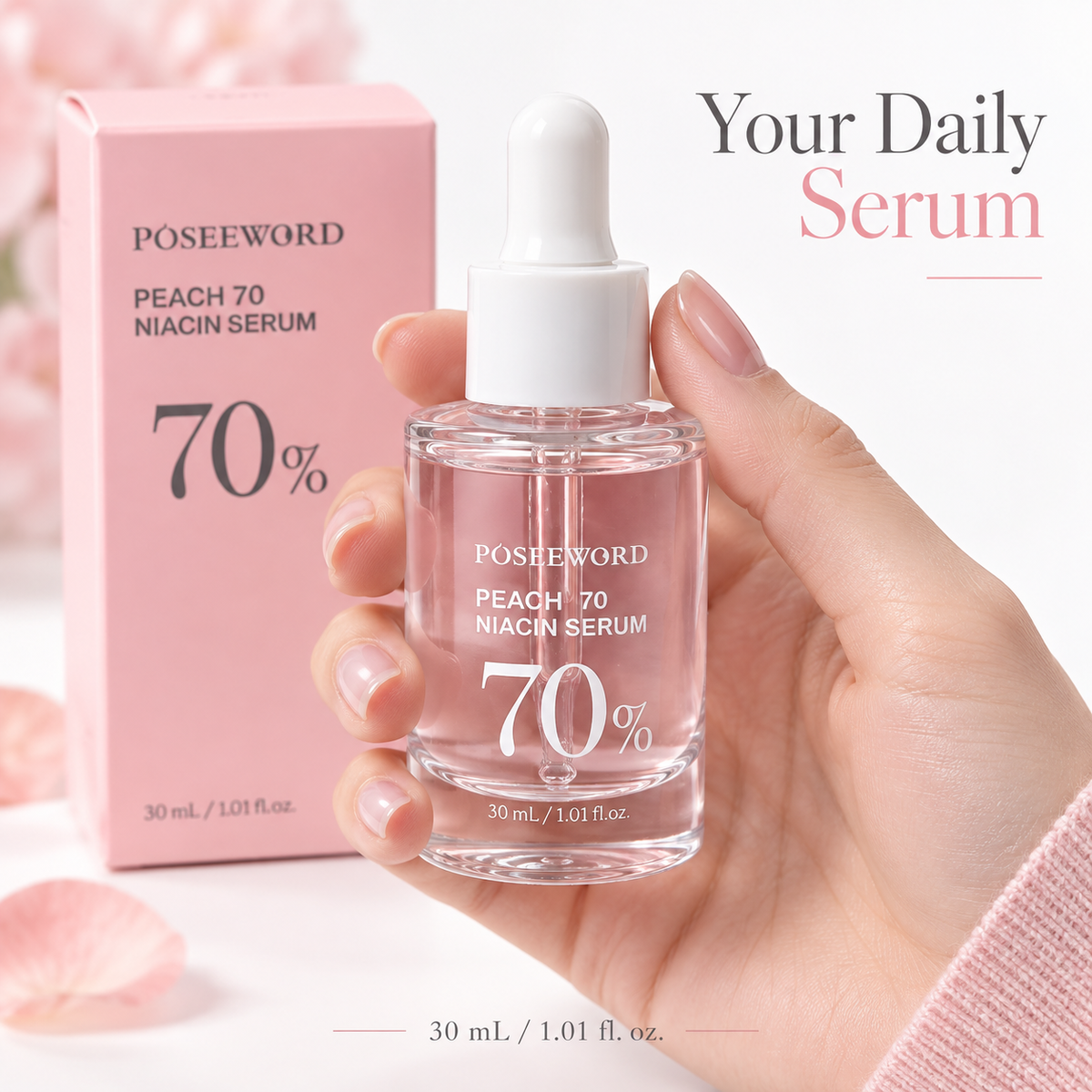 Poseeword Peach 70 Niacinamide Serum – 30 mL